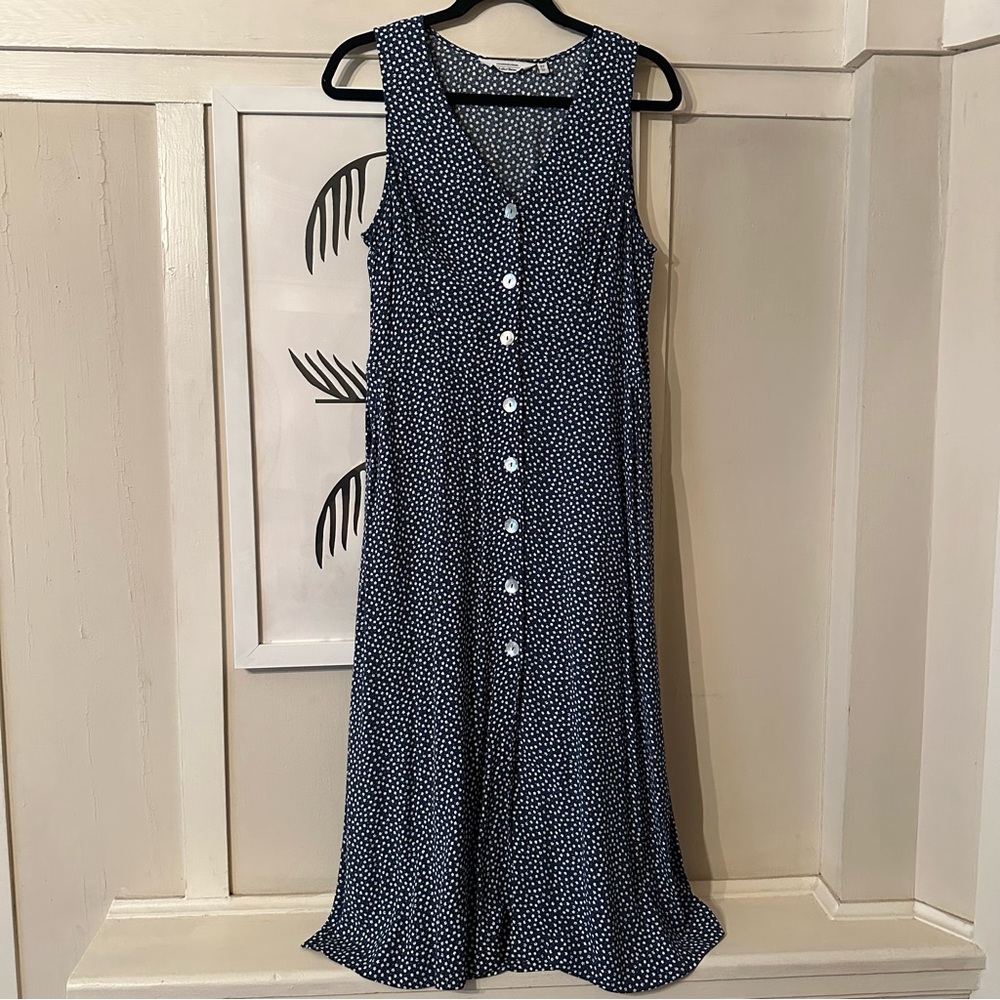 & Other Stories Navy Print Midi Dress NWOT - Picture 4 of 7
